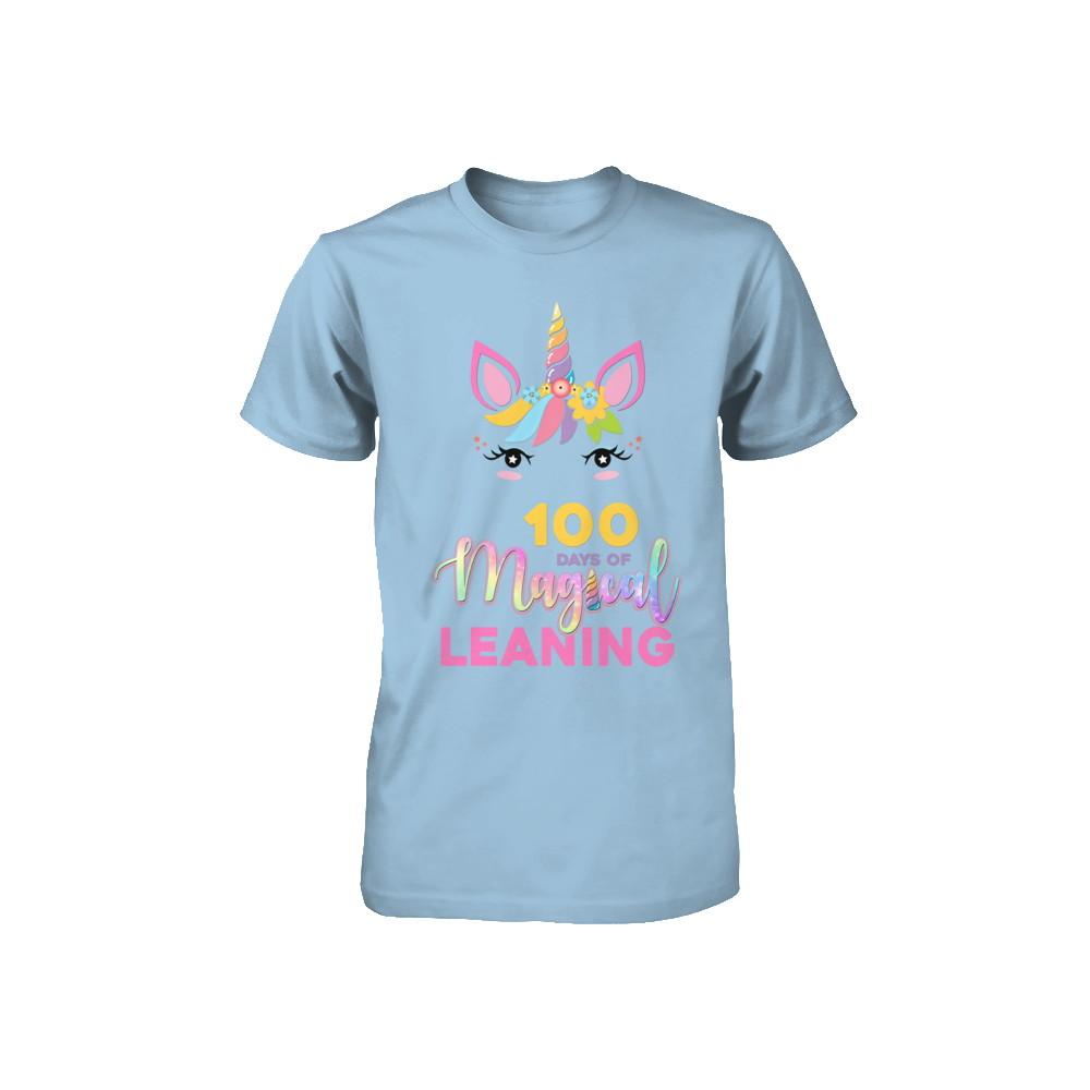 100 Days Of Magical Leaning School Unicorn Girl Gift Youth-Youth Shirt-Toddler T-Shirt-Light Blue