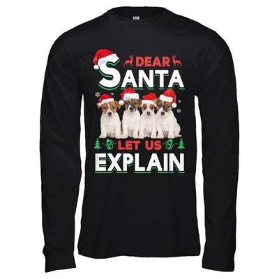 Dear Santa Funny Beagle Puppies Christmas Gift-T-Shirt & Hoodie-Long Sleeve T-Shirt-Black