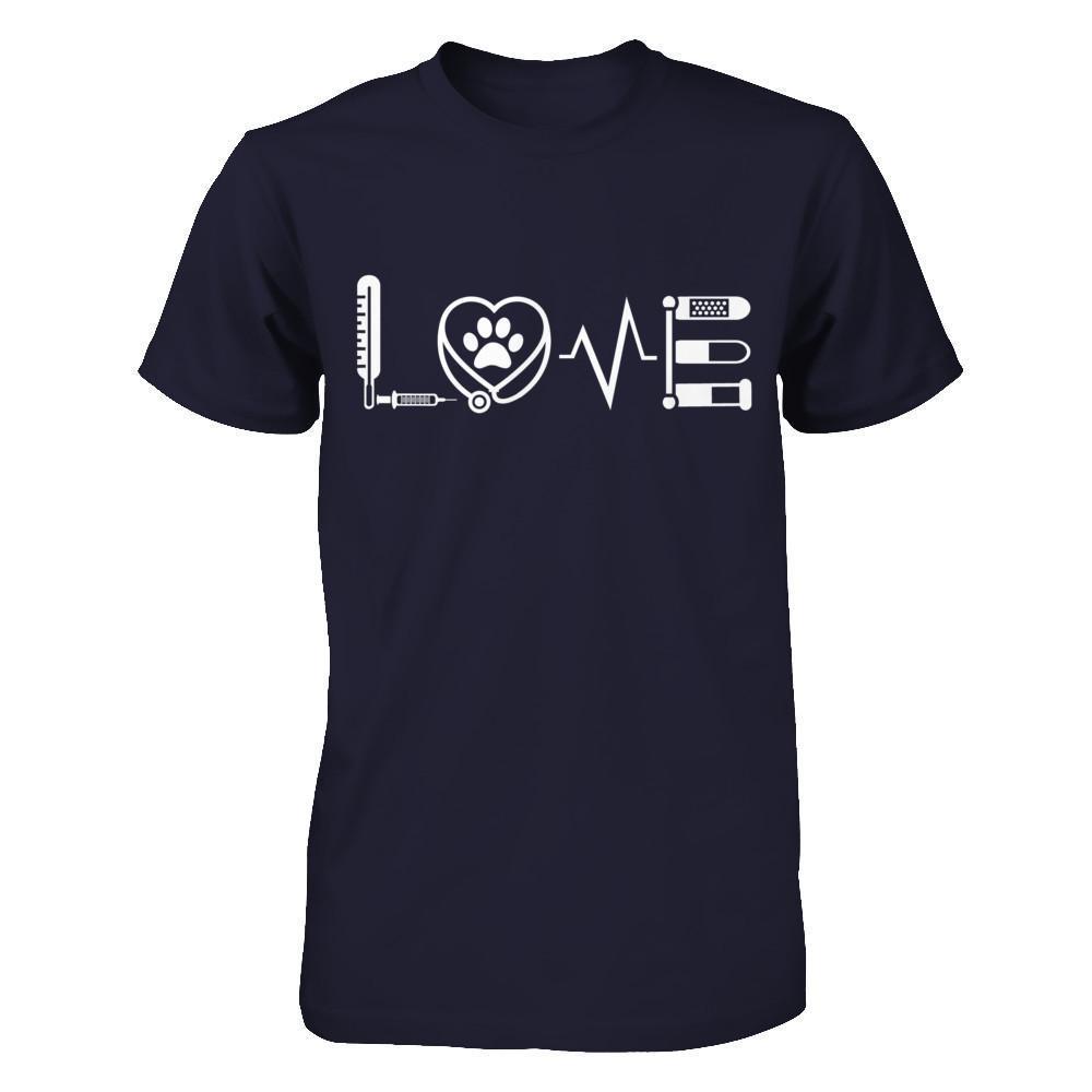 Veterinarian Vet Tech Sign Love-T-Shirt & Hoodie-Premium T-Shirt-Midnight Navy