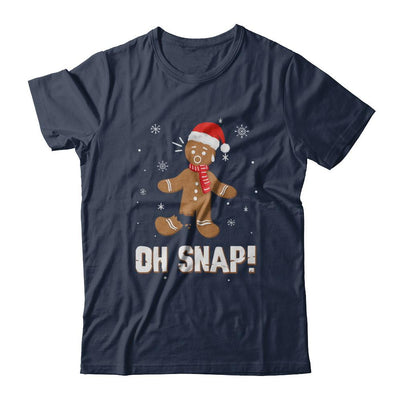 Oh Snap Funny Gingerbread Man Cute Christmas-T-Shirt & Sweatshirt-Classic T-Shirt-Navy