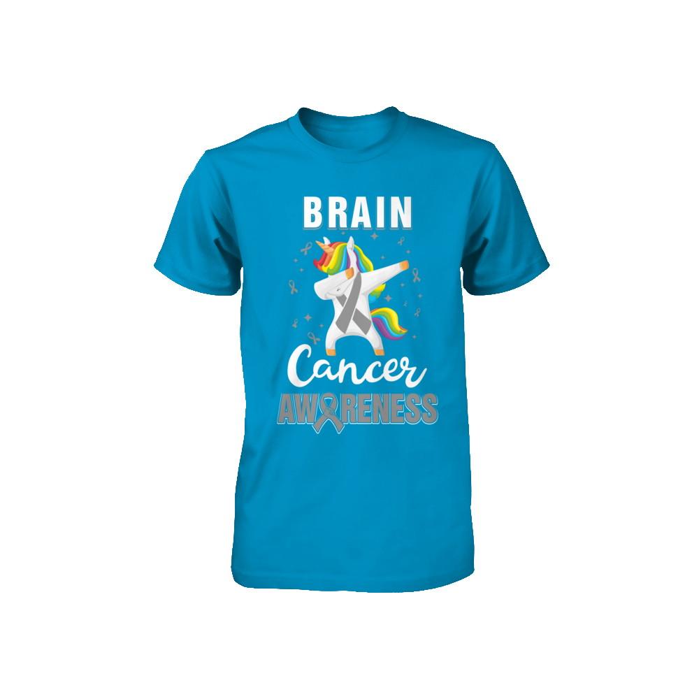 Inspirational Brain Cancer Awareness Unicorn Support Youth-Youth Shirt-