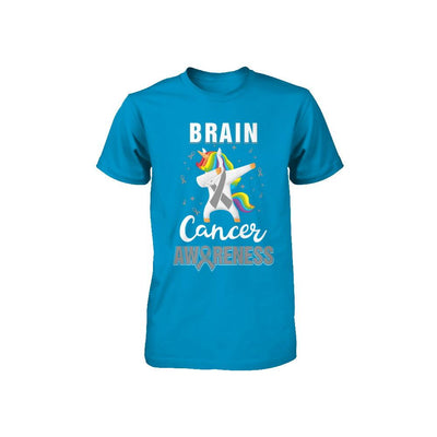 Inspirational Brain Cancer Awareness Unicorn Support Youth-Youth Shirt-