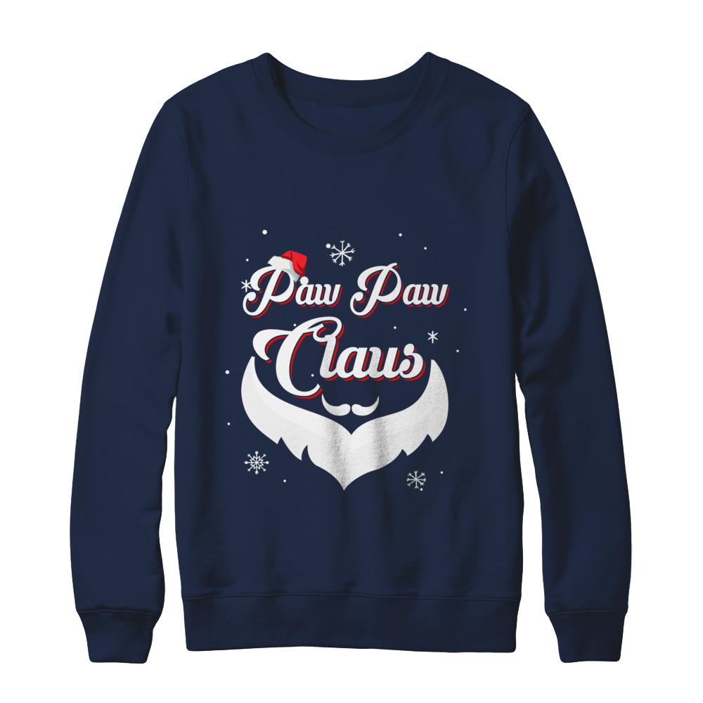 Santa Beard Matching Christmas Pajamas Paw Paw Claus-T-Shirt & Sweatshirt-Crewneck Sweatshirt-Navy