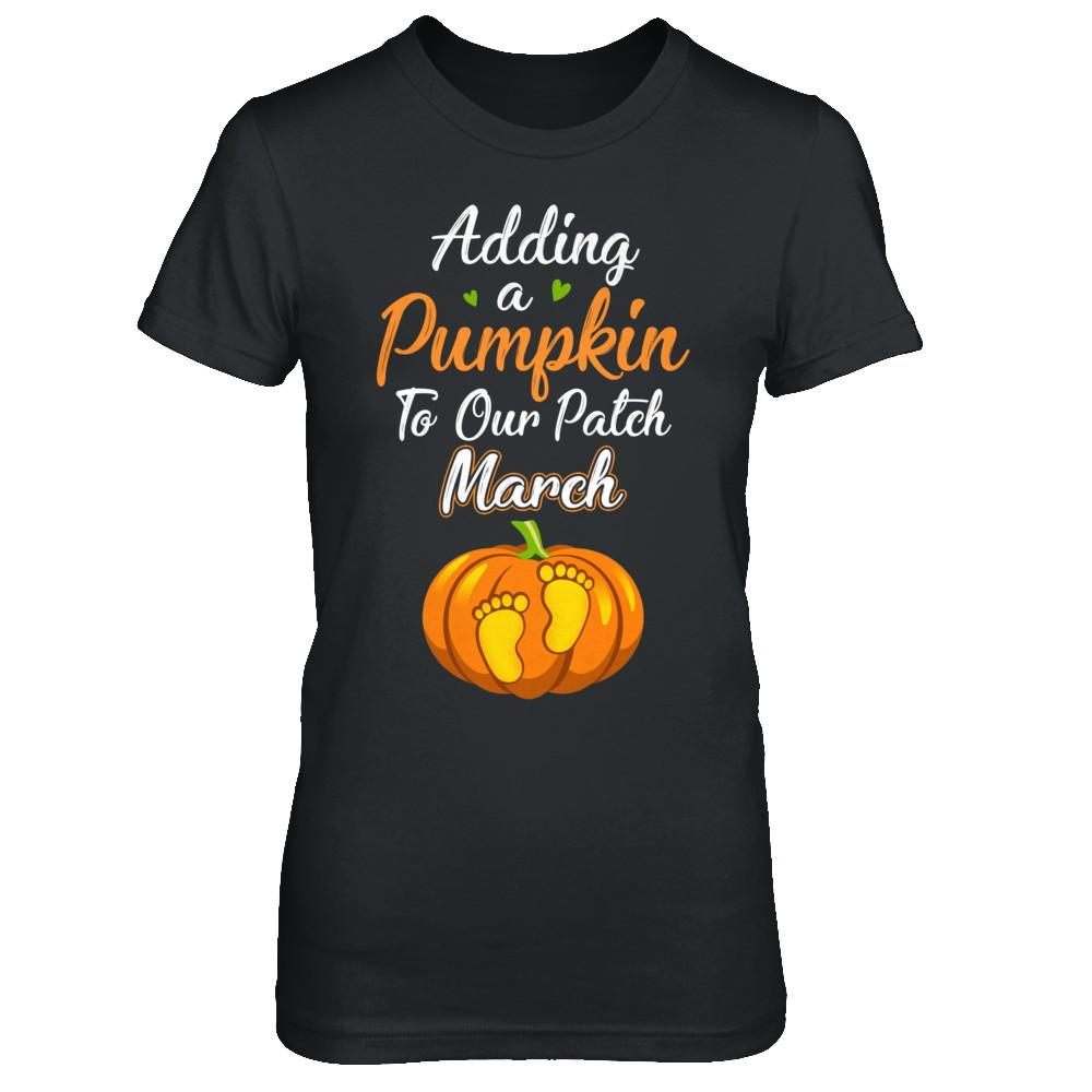 Halloween Pumpkin Pregnancy Mom Due Date In March 2021-T-Shirt & Hoodie-Women's T-Shirt-Black