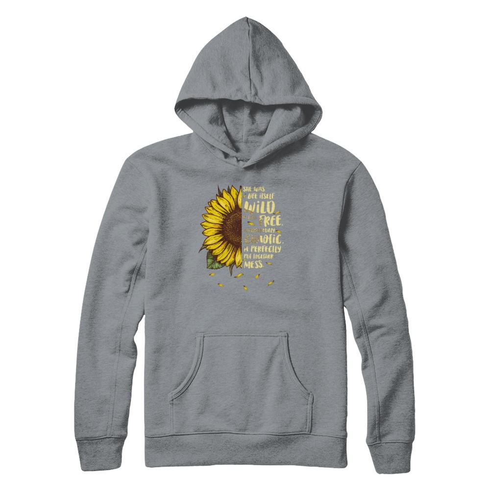 She Was Life Itself Wild And Free Vintage Sunflower-T-Shirt & Tank Top-Pullover Hoodie-Light Steel