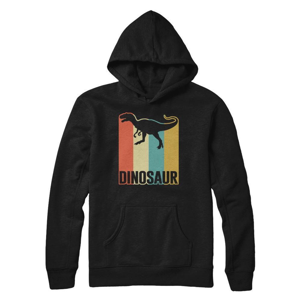 Classic Vintage Retro Style Dinosaur-T-Shirt & Hoodie-Pullover Hoodie-Black