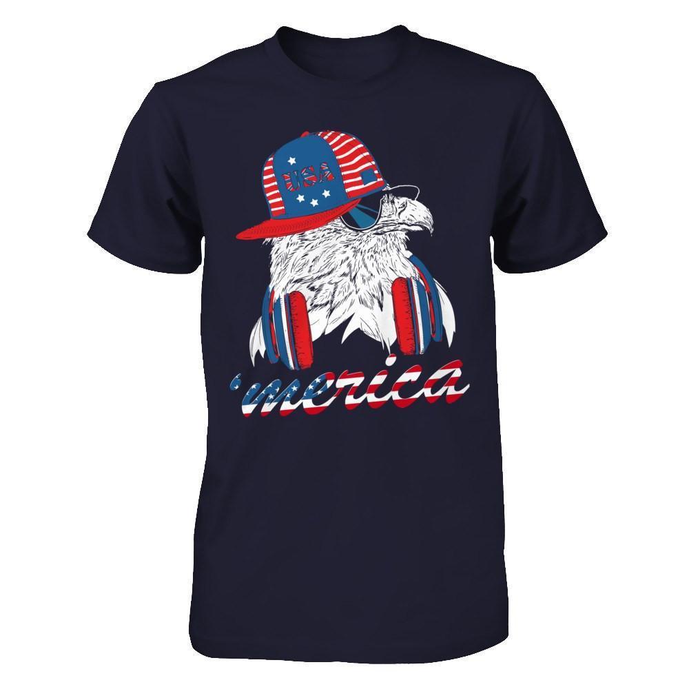 Usa Pride Merica Hiphop Eagle 4Th Of July-T-Shirt & Hoodie-Premium T-Shirt-Midnight Navy