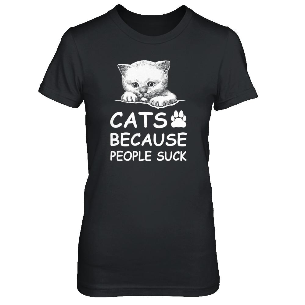 Cats Because People Suck-T-Shirt & Tank Top-Women's T-Shirt-Black