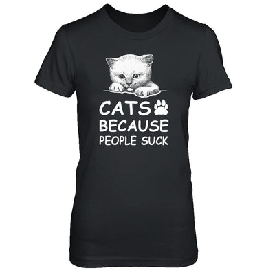 Cats Because People Suck-T-Shirt & Tank Top-Women's T-Shirt-Black