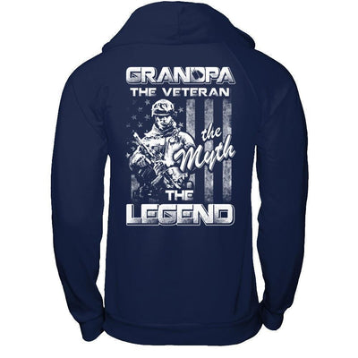 Grandpa The Veteran The Myth The Legend-T-Shirt & Hoodie-Pullover Hoodie-Navy