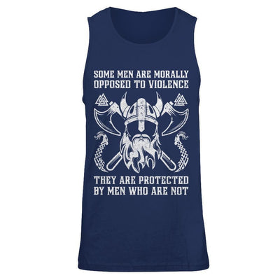 Viking Men Opposed To Violence They Are Protected By Men Who Are Not-T-Shirt & Hoodie-Unisex Tank-Navy