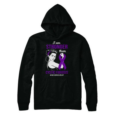 I Am Stronger Than Cystic Fibrosis Awareness Support-T-Shirt & Hoodie-Pullover Hoodie-Black