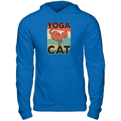 Classic Vintage Retro Yoga Cat Funny-T-Shirt & Tank Top-Pullover Hoodie-Royal