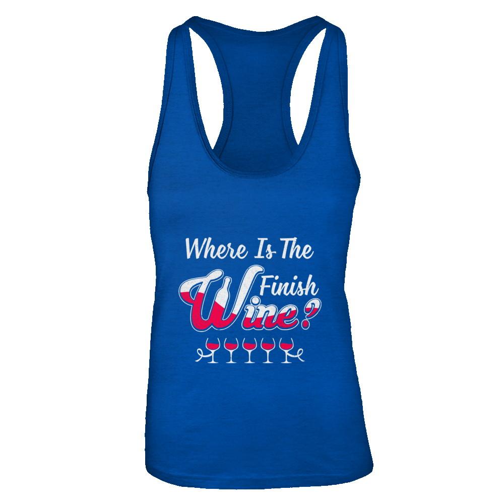 Where Is The Finish Wine-T-Shirt & Tank Top-Women's Ideal Racerback Tank-Royal