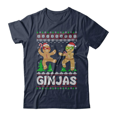 Ginjas Gingerbread Ninjas Funny Ugly Christmas Sweater-T-Shirt & Sweatshirt-Classic T-Shirt-Navy