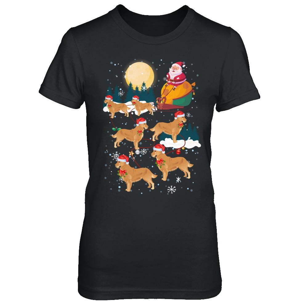 Dog Reindeer Golden Retriever Christmas Gift-T-Shirt & Sweatshirt-Women's T-Shirt-Black