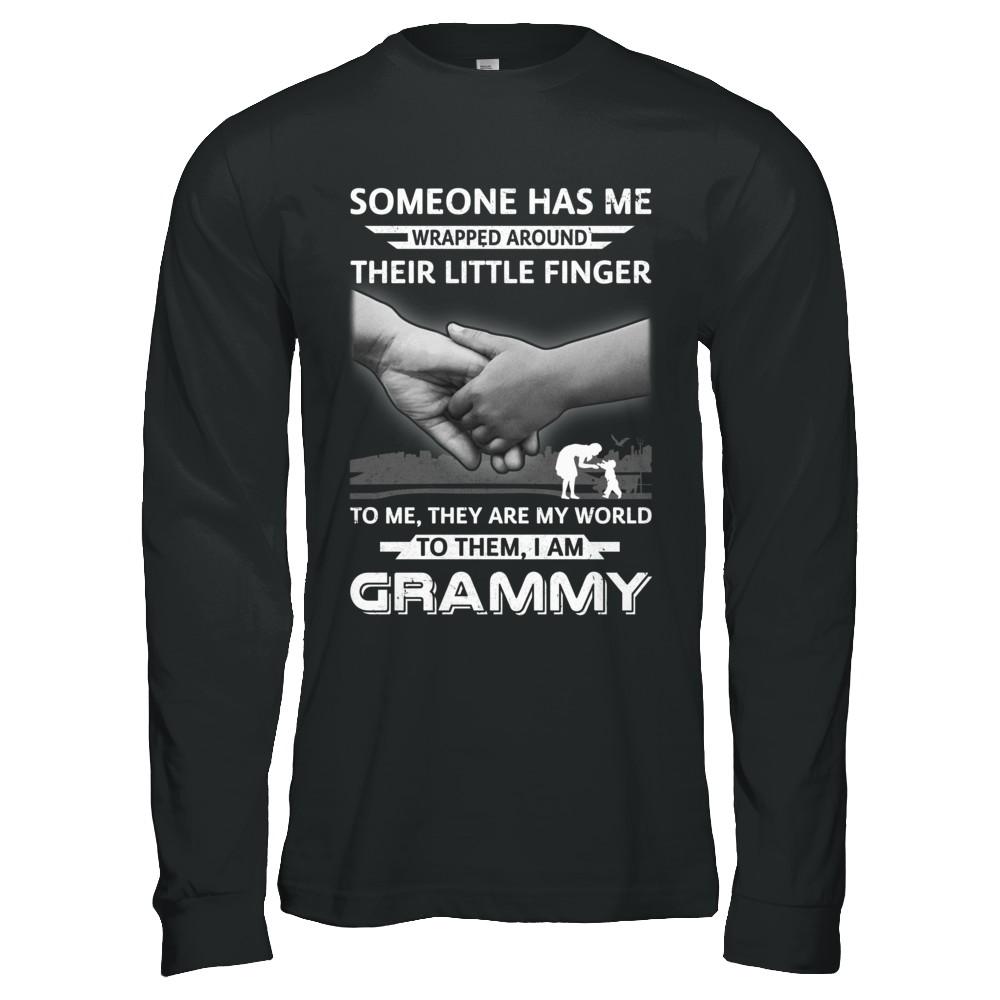 Someone Has Me Wrapped Around Their Little Finger GRAMMY-T-Shirt & Hoodie-Long Sleeve T-Shirt-Black