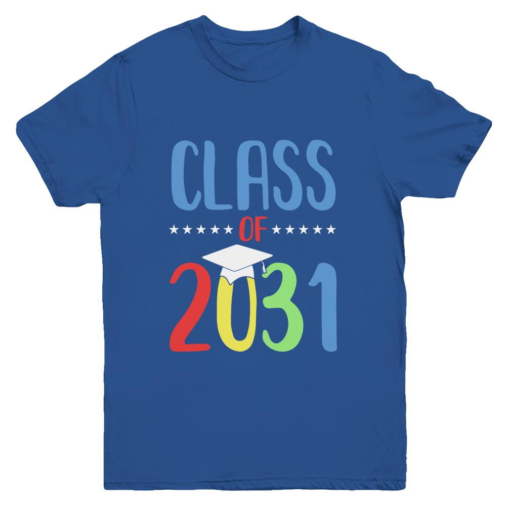 Grow With Me First Day Of School Class Of 2031 Youth-Youth Shirt-Youth T-Shirt-Royal