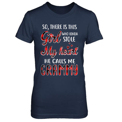 This Girl Who Kinda Stole My Heart He Calls Me Grammy-T-Shirt & Hoodie-Women's T-Shirt-Navy