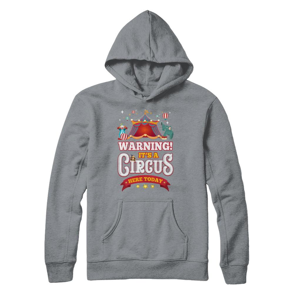 Circus Carnival Warning Birthday Children Party-T-Shirt & Hoodie-Pullover Hoodie-Light Steel