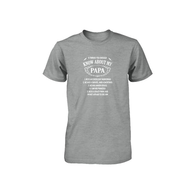 5 Things You Should Know About My Papa Youth-Youth Shirt-Toddler T-Shirt-Heather