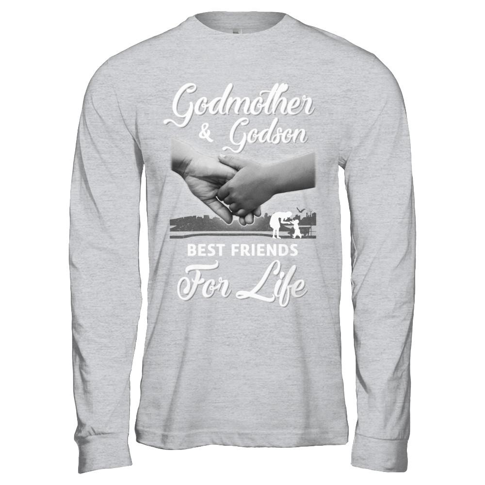 God-Mother God-Son Best Friends For Life Mothers Day-T-Shirt & Hoodie-Long Sleeve T-Shirt-Sport Grey