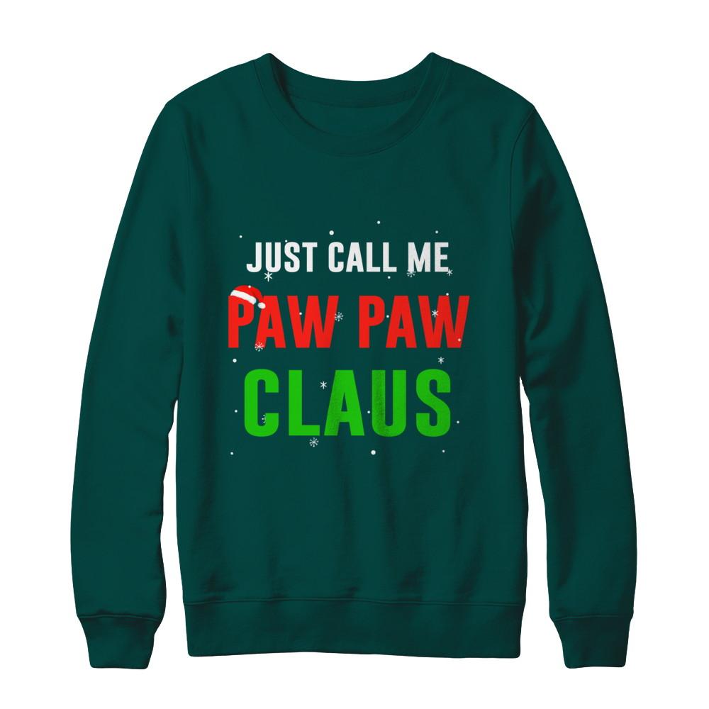 Santa Paw Paw Claus Matching Family Christmas Pajamas-T-Shirt & Sweatshirt-Crewneck Sweatshirt-Deep Forest