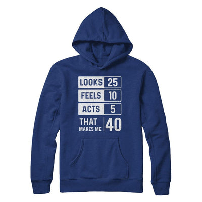 1981 40th Years Old Birthday Looks Feels Acts Make Me 40th-T-Shirt & Hoodie-Pullover Hoodie-Deep Royal