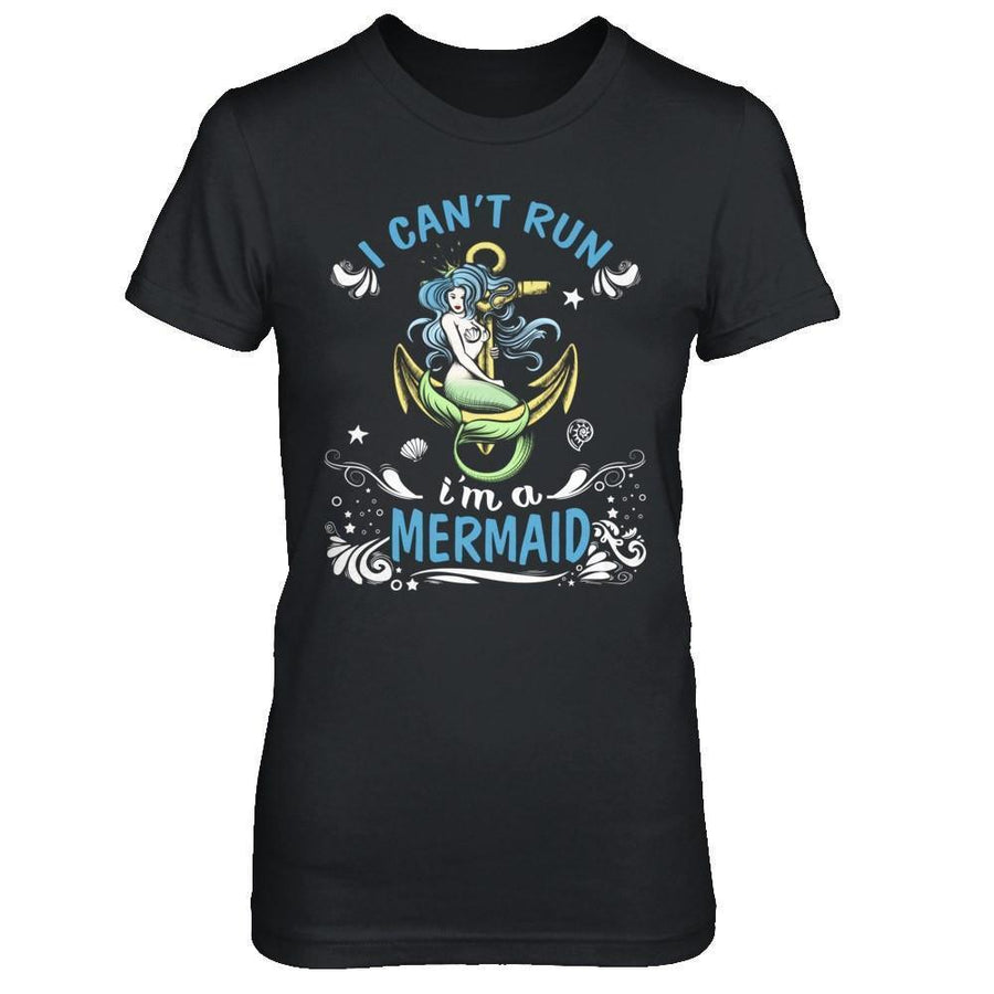 I Can't Run I'm A Mermaid-T-Shirt & Hoodie-Women's T-Shirt-Black