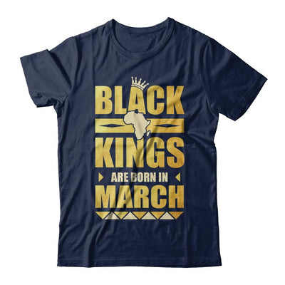 Black Kings Are Born In March Birthday-T-Shirt & Hoodie-Classic T-Shirt-Navy