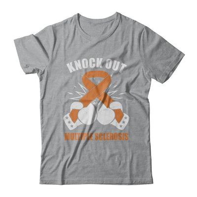 Boxing knock out Multiple Sclerosis Awareness Support-T-Shirt & Hoodie-Classic T-Shirt-Sport Grey