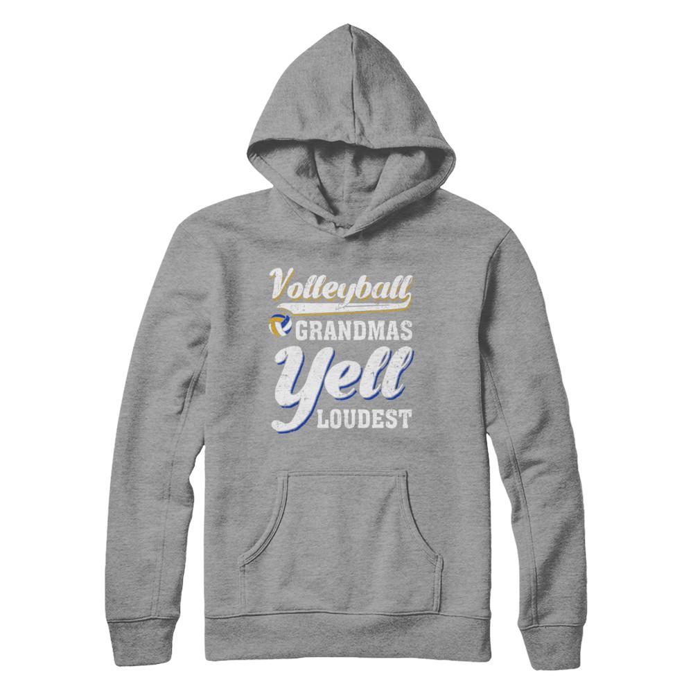 Volleyball Grandmas Yell Loudest-T-Shirt & Hoodie-Pullover Hoodie-Sport Grey