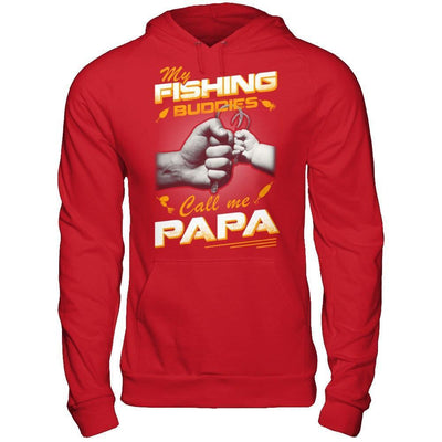 My Fishing Buddies Call Me Papa-T-Shirt & Hoodie-Pullover Hoodie-Red