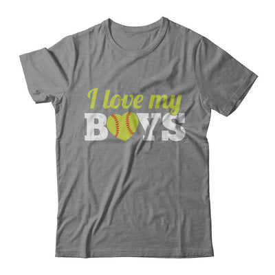 Love My Boys Mom And Dad Softball-T-Shirt & Hoodie-Classic T-Shirt-Sport Grey