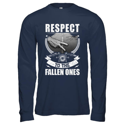 Respect To The Fallen Ones Motorbike-T-Shirt & Hoodie-Long Sleeve T-Shirt-Navy