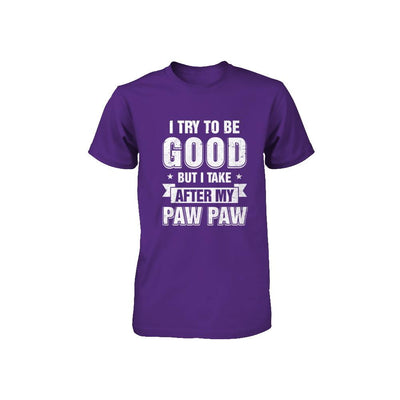 Toddler Kids I Try To Be Good But I Take After My Paw Paw Youth-Youth Shirt-