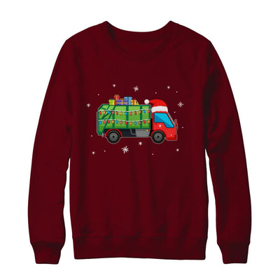 Garbage Truck Santa Hat Christmas Gifts-T-Shirt & Sweatshirt-Crewneck Sweatshirt-Maroon