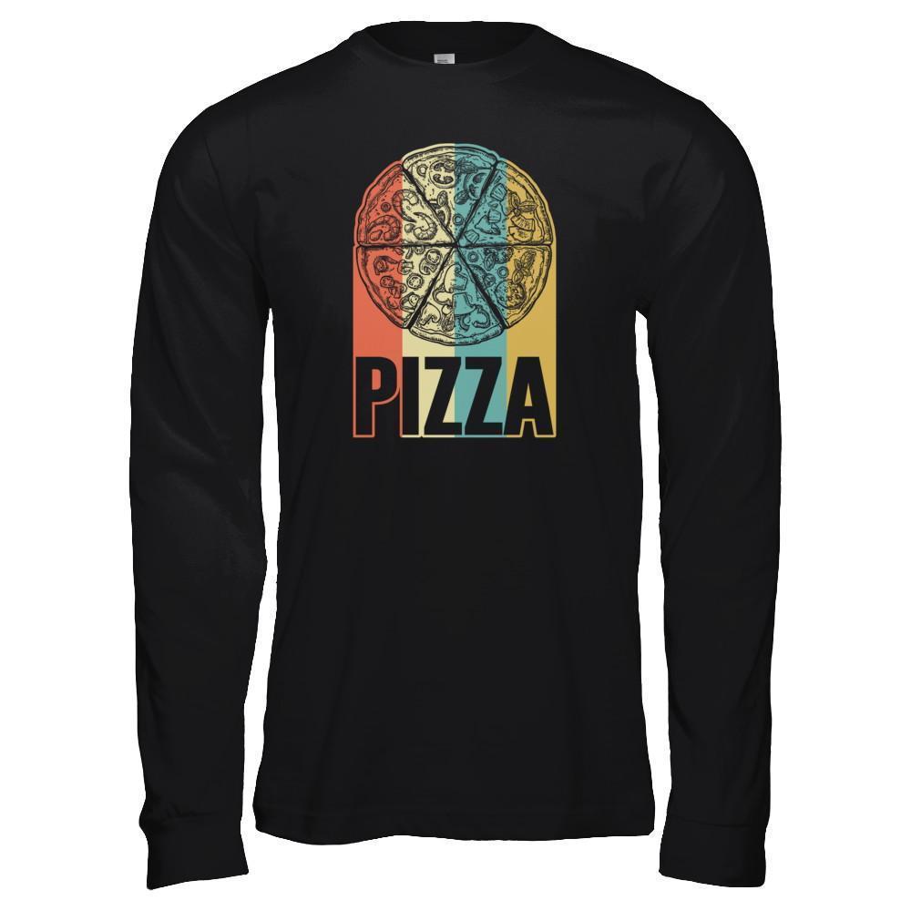 Classic Vintage Retro Style Pizza-T-Shirt & Tank Top-Long Sleeve T-Shirt-Black