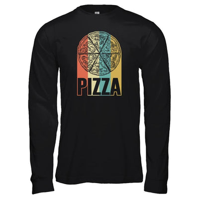 Classic Vintage Retro Style Pizza-T-Shirt & Tank Top-Long Sleeve T-Shirt-Black