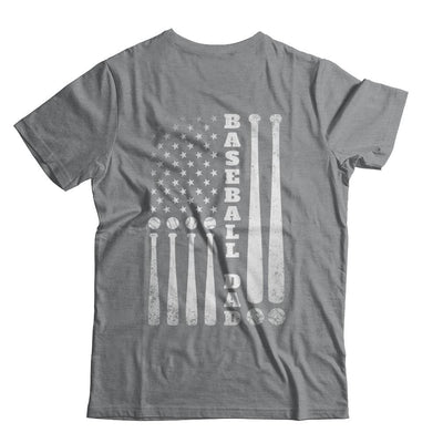 American Flag Vintage Baseball Dad Father's Day-T-Shirt & Hoodie-Classic T-Shirt-Sport Grey