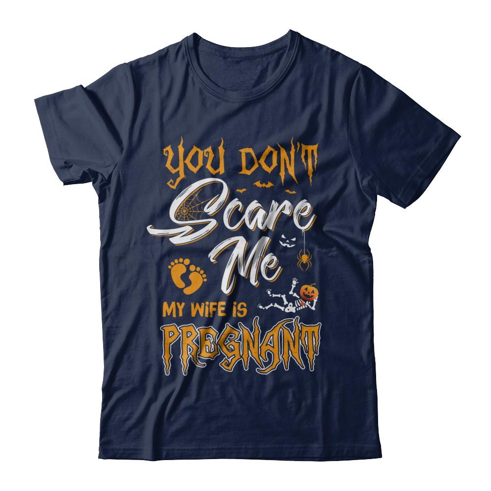 Funny Pregnant Wife Husband Halloween Costume-T-Shirt & Hoodie-Classic T-Shirt-Navy