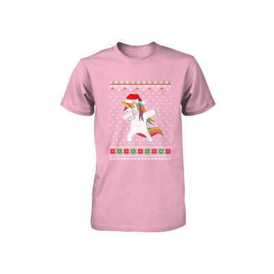 Dabbing Tangled Lights Ugly Christmas Sweater Girls Youth-Youth Shirt-Toddler T-Shirt-Pink