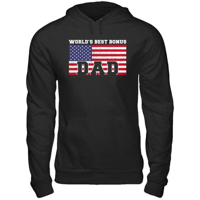 Worlds Best Bonus Dad Stepdad-T-Shirt & Hoodie-Pullover Hoodie-Black
