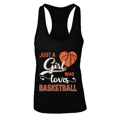 Just A Girl Who Loves Basketball-T-Shirt & Tank Top-Women's Ideal Racerback Tank-Black
