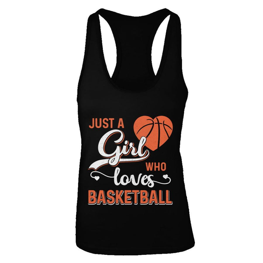 Just A Girl Who Loves Basketball-T-Shirt & Tank Top-Women's Ideal Racerback Tank-Black
