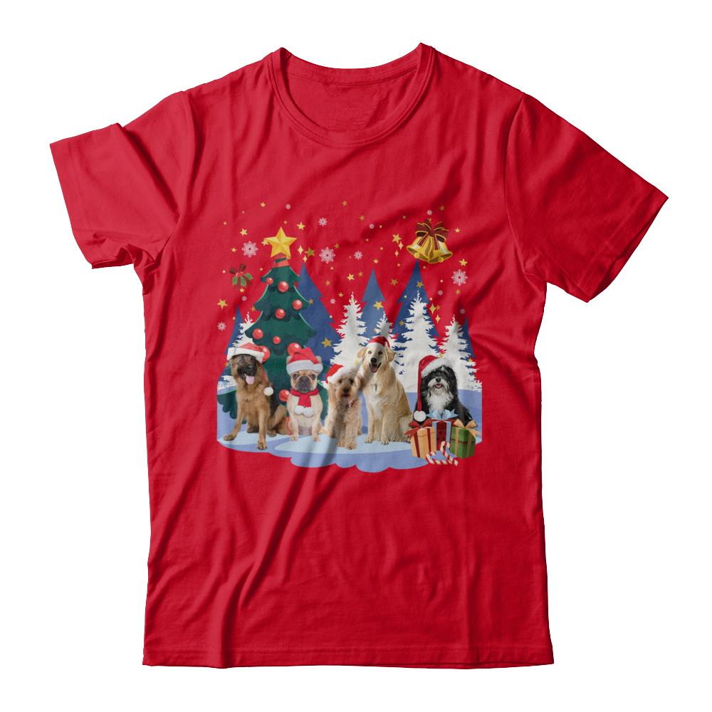 Cute Dogs Claus Christmas-T-Shirt & Sweatshirt-Premium T-Shirt-Red