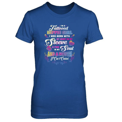 I'm A Tattooed Hippie Girl I Was Born With My Heart-T-Shirt & Tank Top-Women's T-Shirt-Royal