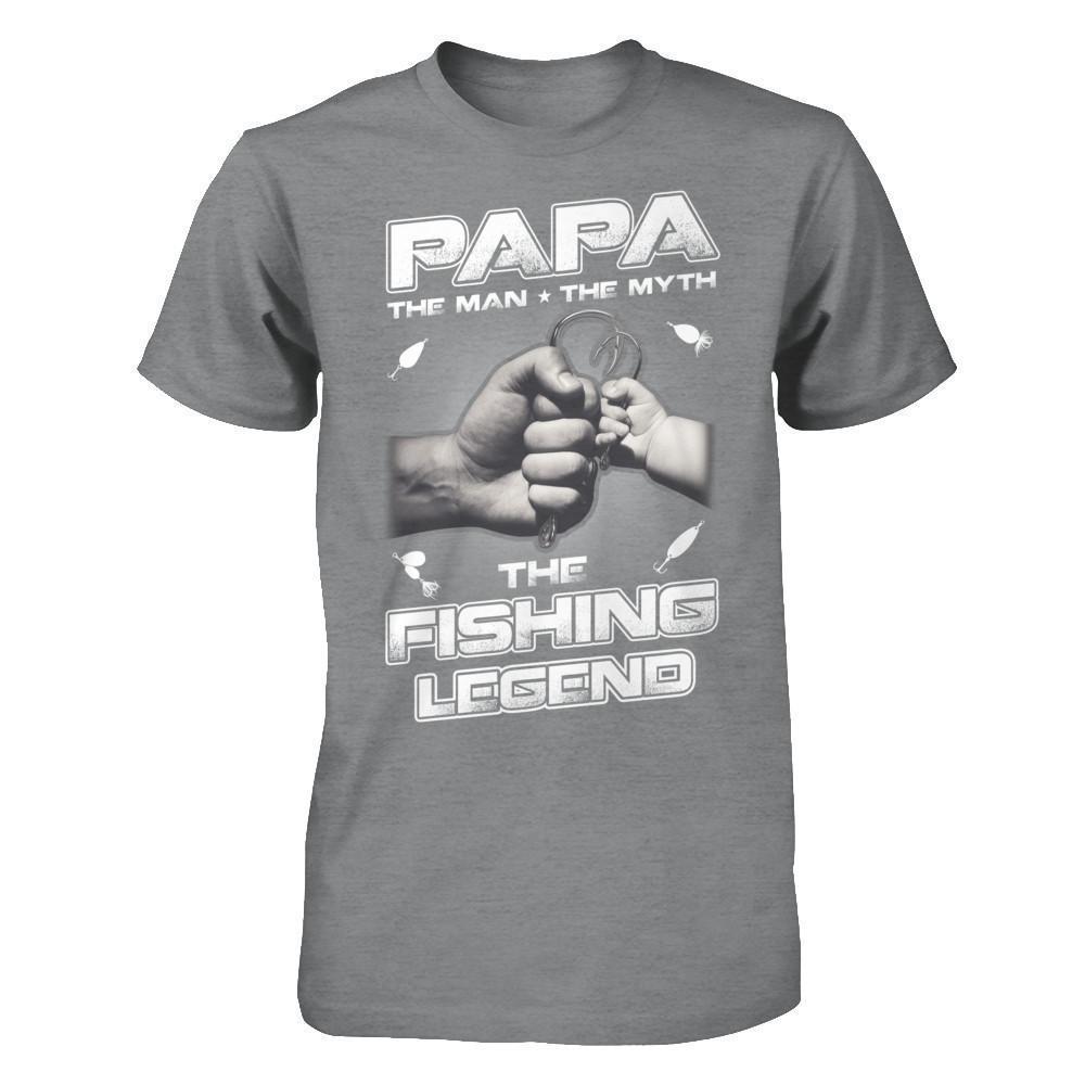 Papa The Man The Myth The Fishing Legend-T-Shirt & Hoodie-Classic T-Shirt-Sport Grey