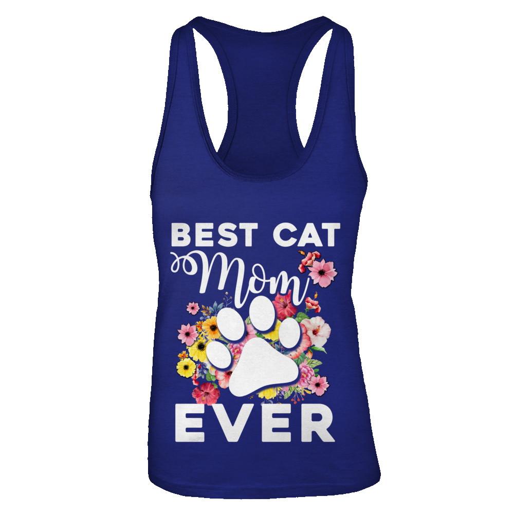 Best Cat Mom Ever Mother's Day Gift-T-Shirt & Tank Top-Women's Ideal Racerback Tank-Royal