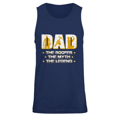 Dad The Roofer The Myth The Legend-T-Shirt & Hoodie-Unisex Tank-Navy